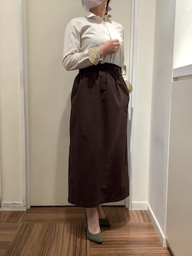 「アイテム（ビジネスシャツ）」を使った、BRICK HOUSE シャツ工房 新橋店さん（レディース・158cm）の秋コーディネート