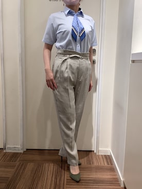 「アイテム（ビジネスシャツ）」を使った、BRICK HOUSE シャツ工房 新橋店さん（レディース・158cm）の夏コーディネート