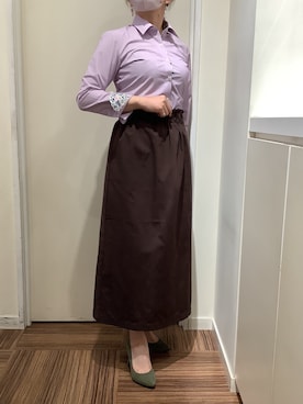 「アイテム（ビジネスシャツ）」を使った、BRICK HOUSE シャツ工房 新橋店さん（レディース・158cm）の秋コーディネート