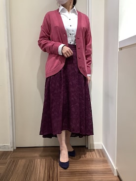 「アイテム（ビジネスシャツ）」を使った、BRICK HOUSE シャツ工房 新橋店さん（レディース・158cm）の冬コーディネート