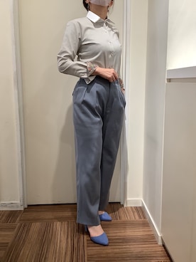 「アイテム（ビジネスシャツ）」を使った、BRICK HOUSE シャツ工房 新橋店さん（レディース・158cm）の冬コーディネート