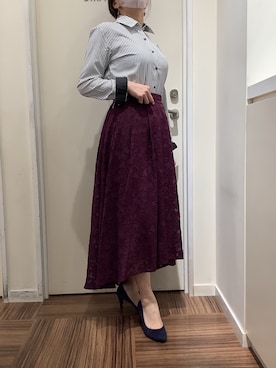 「アイテム（ビジネスシャツ）」を使った、BRICK HOUSE シャツ工房 新橋店さん（レディース・158cm）の冬コーディネート