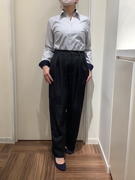 「アイテム（ビジネスシャツ）」を使った、BRICK HOUSE シャツ工房 新橋店さん（レディース・158cm）の冬コーディネート