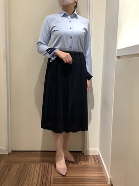 「アイテム（ビジネスシャツ）」を使った、BRICK HOUSE シャツ工房 新橋店さん（レディース・158cm）の秋コーディネート