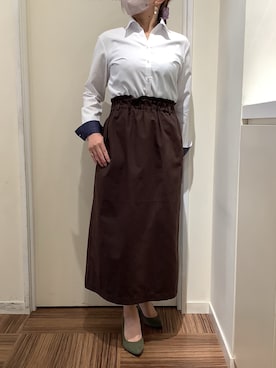 「アイテム（ビジネスシャツ）」を使った、BRICK HOUSE シャツ工房 新橋店さん（レディース・158cm）の秋コーディネート