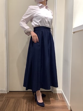 「アイテム（ビジネスシャツ）」を使った、BRICK HOUSE シャツ工房 新橋店さん（レディース・158cm）の秋コーディネート