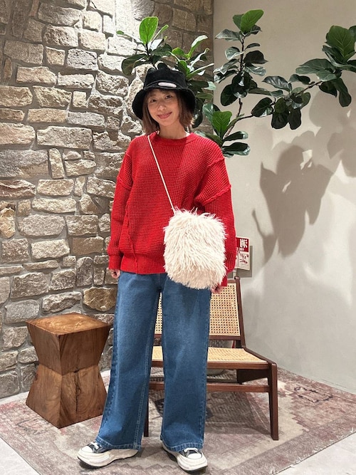 MARNI*温かさと心地よさを強調*パッド入りフェイクファー ミトン 国内即発】MARNI ラフィア調 バケットハットロゴ刺しゅう入り