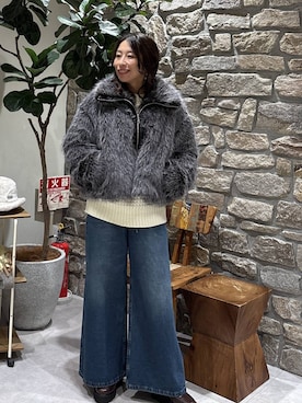 「アイテム（ブルゾン）」を使った、bfyucaさん（レディース・161cm・40代）の冬コーディネート