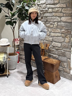 「アイテム（MA-1）」を使った、bfyucaさん（レディース・161cm・40代）の冬コーディネート