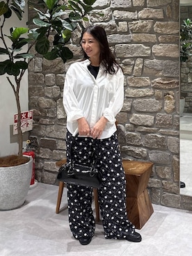 「BAYFLOW（ベイフロー）のアイテム（パンツ）」を使った、bfyucaさん（レディース・161cm）の春コーディネート