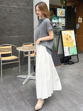 「とろみシャツ」｜Seriさん（レディース・163cm）の夏コーディネート