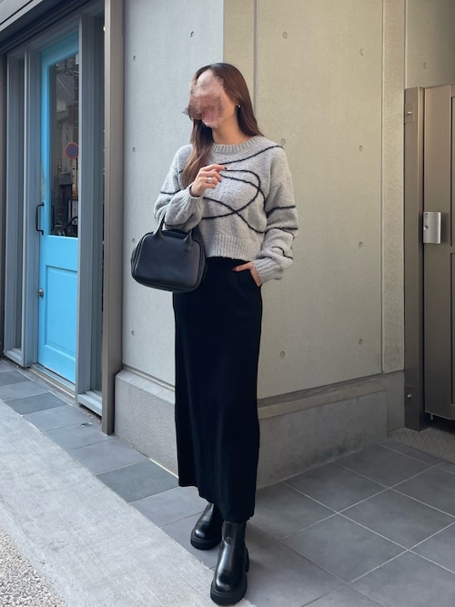 セール】ポケット付きリブロングナロースカート（スカート）｜Futier