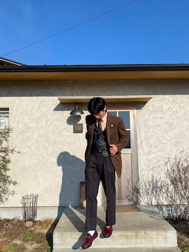 「アイテム（ローファー）」を使った、ゆうやさん（メンズ・175cm）の秋コーディネート