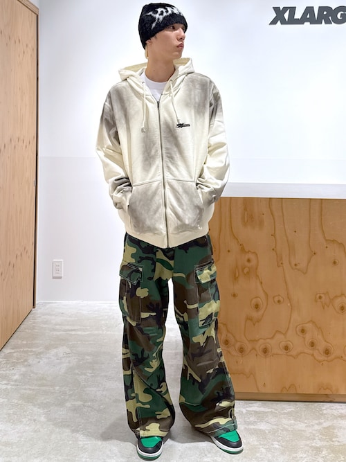 XLパーカー SPRAY DYED ZIP UP HOODED SWEATSHIRT（パーカー）｜XLARGE