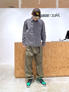 「XLARGE（エクストララージ）のPLAID L/S SHIRT（シャツ/ブラウス）」を使った、issaさん（メンズ・186cm）の夏コーディネート