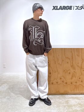 「アイテム（スウェットパンツ）」を使った、issaさん（メンズ・186cm）の秋コーディネート