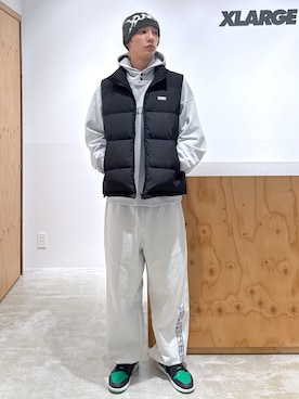 「アイテム（スウェットパンツ）」を使った、issaさん（メンズ・186cm）の秋コーディネート