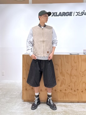 「アイテム（キャップ）」を使った、issaさん（メンズ・186cm）の夏コーディネート