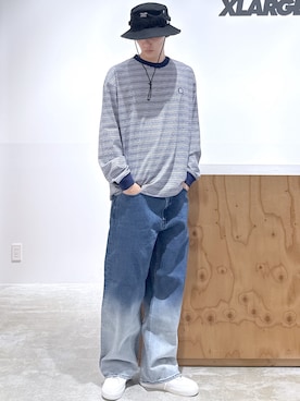 「XLARGE（エクストララージ）のアイテム（帽子）」を使った、issaさん（メンズ・186cm）の春コーディネート