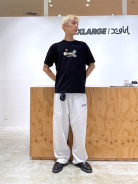 「アイテム（スウェットパンツ）」を使った、issaさん（メンズ・186cm）の夏コーディネート