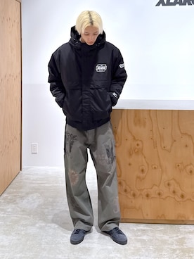 「アイテム（スウェット）」を使った、issaさん（メンズ・186cm）の秋コーディネート