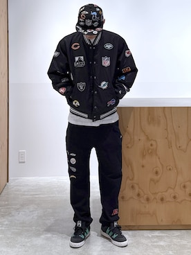 「XLARGE（エクストララージ）のアイテム」を使った、issaさん（メンズ・186cm）の冬コーディネート