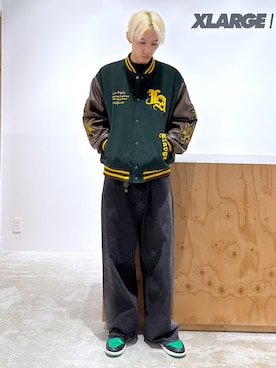 「アイテム（スタジャン）」を使った、issaさん（メンズ・186cm）の秋コーディネート