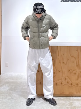 「アイテム（ダウンジャケット/コート）」を使った、issaさん（メンズ・186cm）の冬コーディネート