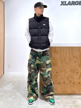 「アイテム（ベスト）」を使った、issaさん（メンズ・186cm）の秋コーディネート