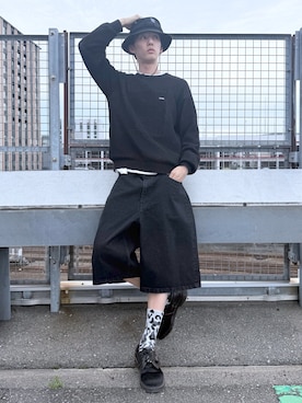 「XLARGE（エクストララージ）のアイテム（パンツ）」を使った、issaさん（メンズ・186cm）の春コーディネート