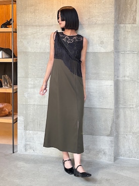 「アイテム（ドレス）」を使った、Maoさん（レディース・165cm）の秋コーディネート