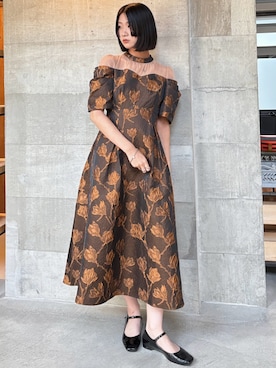 「アイテム（ドレス）」を使った、Maoさん（レディース・165cm）の秋コーディネート
