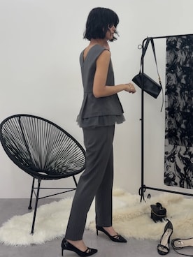 「アイテム（パンツドレス）」を使った、Maoさん（レディース・165cm）の秋コーディネート