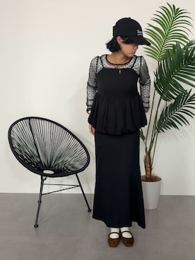 「アイテム（パンツドレス）」を使った、Maoさん（レディース・165cm）の秋コーディネート