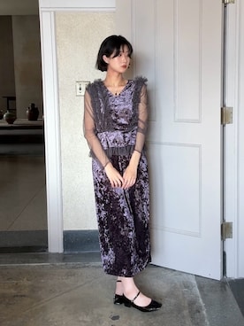 「アイテム（ドレス）」を使った、Maoさん（レディース・165cm）の冬コーディネート