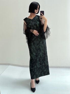 「アイテム（ドレス）」を使った、Maoさん（レディース・165cm）の秋コーディネート