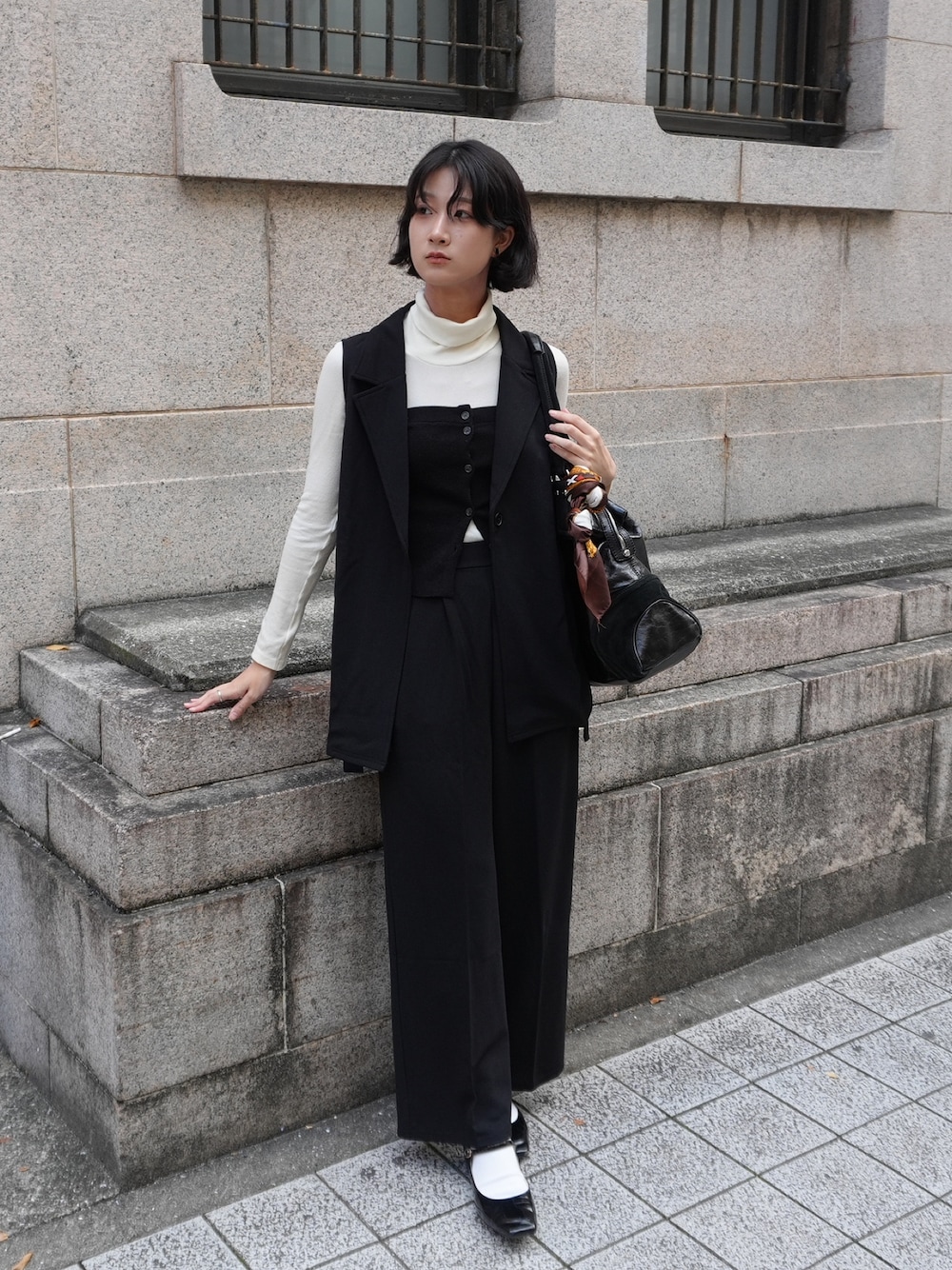 ジレセットアップ（ベスト+ストレートパンツ）を使った人気