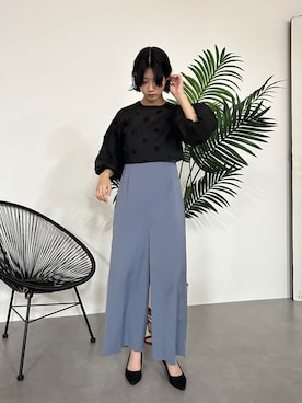 「アイテム（パンツドレス）」を使った、Maoさん（レディース・165cm）の秋コーディネート