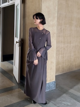 「アイテム（ドレス）」を使った、Maoさん（レディース・165cm）の秋コーディネート