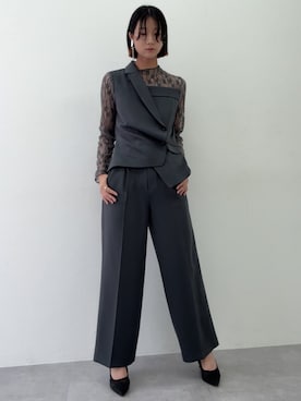 「アイテム（パンツドレス）」を使った、Maoさん（レディース・165cm）の秋コーディネート