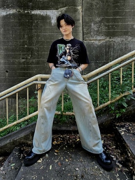 「アイテム（コインケース）」を使った、裕さん（メンズ・172cm）の秋コーディネート