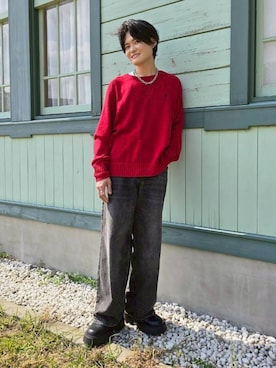 「アイテム（イヤリング）」を使った、裕さん（メンズ・172cm）の秋コーディネート