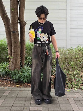 「アイテム（コインケース）」を使った、裕さん（メンズ・172cm）の夏コーディネート