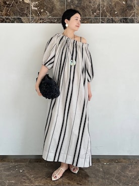 「Chaos（カオス）のアイテム（ワンピース）」を使った、hinanoさん（レディース・166cm）の夏コーディネート