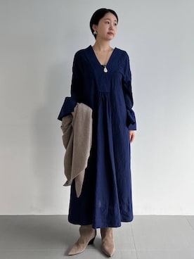 「アイテム（ピーコート）」を使った、chaoshinaさん（レディース・166cm）の秋コーディネート