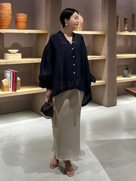 「Chaos（カオス）のChaos(カオス)/レベッカブラウス（シャツ/ブラウス、ブルー系）」を使った、hinanoさん（レディース）の春コーディネート