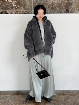 「Chaos（カオス）のChaos(カオス)/ モーラワイドワイドパンツ　【セットアップ可】（その他パンツ、グリーン系）」を使った、hinanoさん（レディース）の秋コーディネート