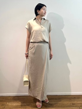 現行・美品✨Chaos ナリアチェックロングスリーブシャツ イタリア生地 茶系 Chaos（カオス）の「ナリアチェックロングスリーブシャツ（シャツ