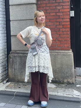 「レースワンピース」｜shihomomoさん（レディース・152cm）の夏コーディネート
