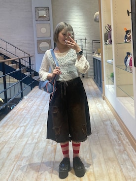 「アイテム（キャミソール、グリーン系）」を使った、shihomomoさん（レディース・152cm）の夏コーディネート